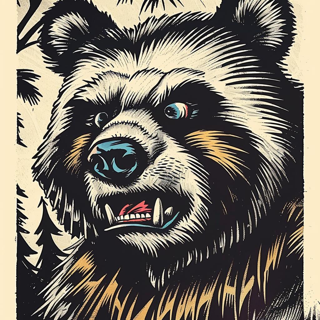 bear  woods  nature  wildlife  poster  landscape  outdoors  art  illustration  animal 962422