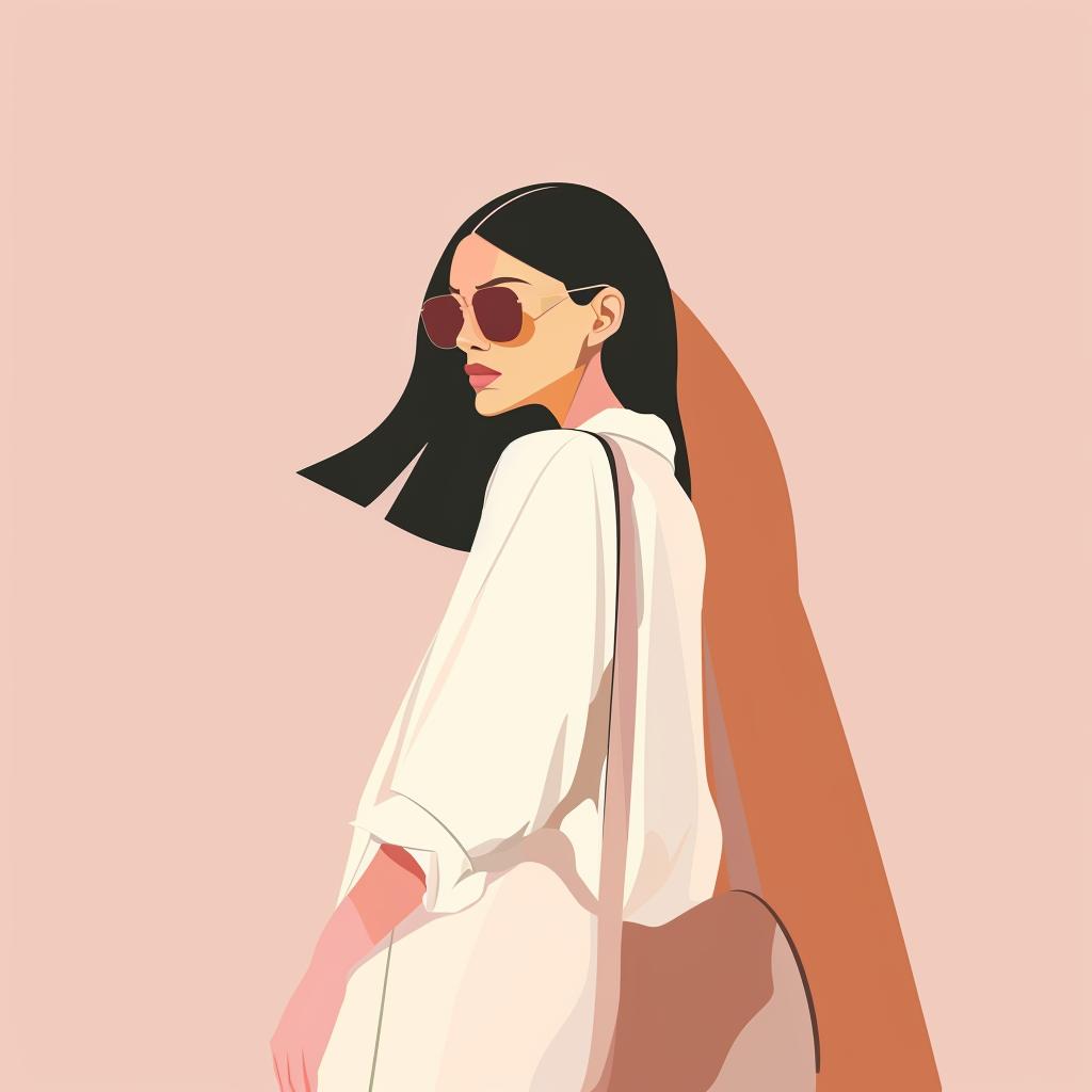 ملصق نظارات شمسية بتصميم بسيط لامرأة عصرية، باللون الأبيض، غير رسمي، رقم 939675