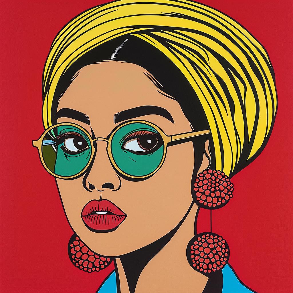 popart  painting  woman  turban  glasses  colorful  portrait  realism  female  style 1022988