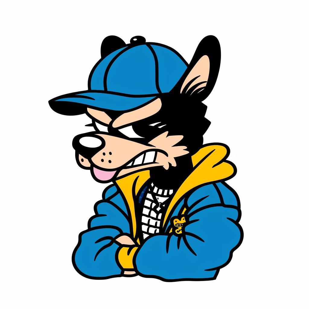 cartoon  dog  streetwear  aggressive  jacket  cap  urban  minimal  blue  art 955702