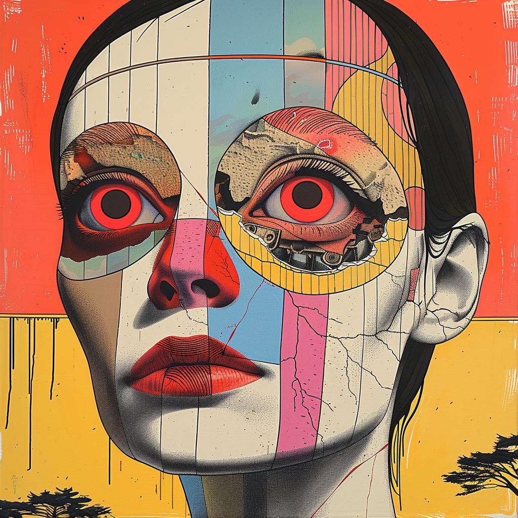 colorful  face  women  collage  vibrant  artistic  modern  graphic  portrait  mixedmedia 1019777