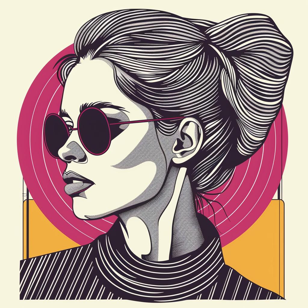 Pop  Art  girl  bun  sunglasses  vector  illustration  graphic  style  modern 936949