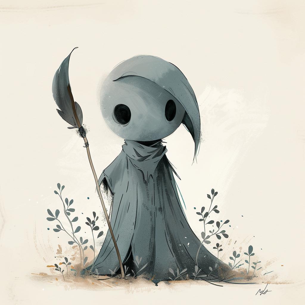 grim  reaper  clipart  staff  pastel  organic  cute  style  light  art 970357