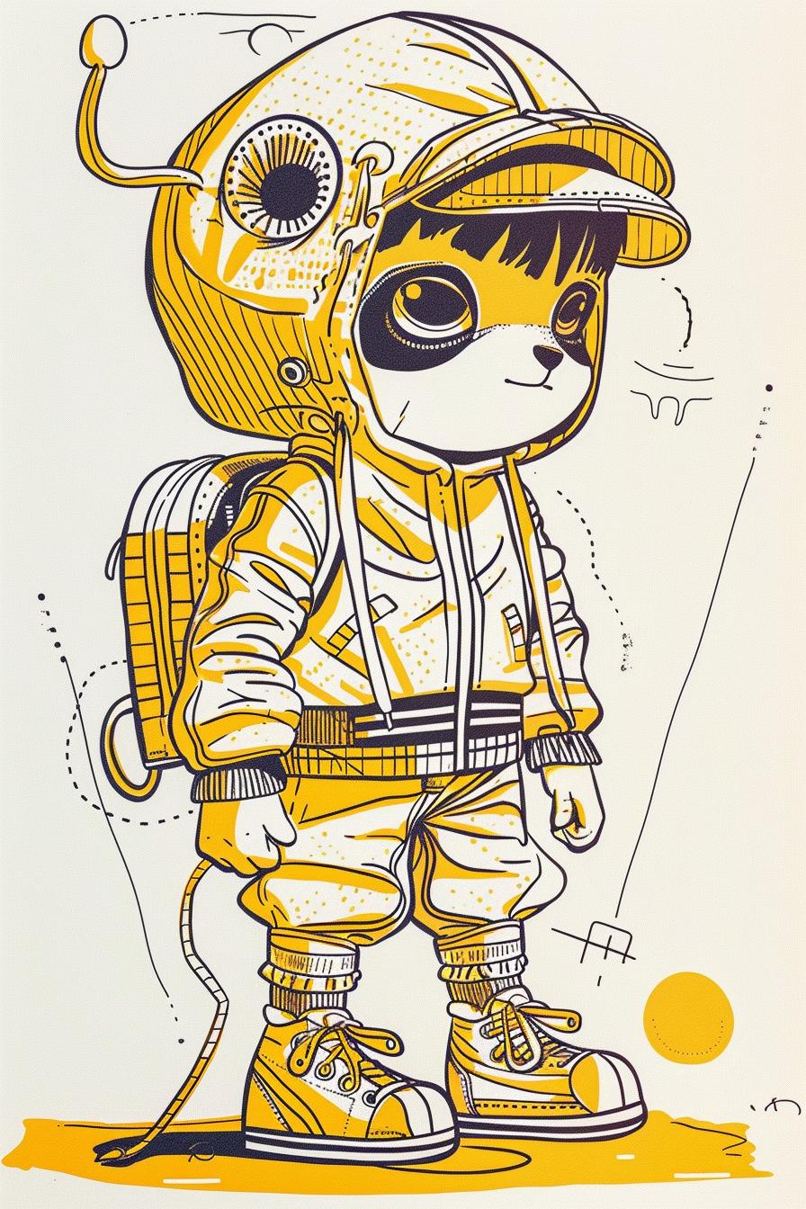 panda  spacewear  astronaut  illustration  playful  dynamic  colorful  cute  stylish  whimsical 938872