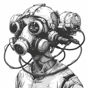 man  gasmask  drawing  linework  black  white  svg  stronglines  portrait  art 1070658