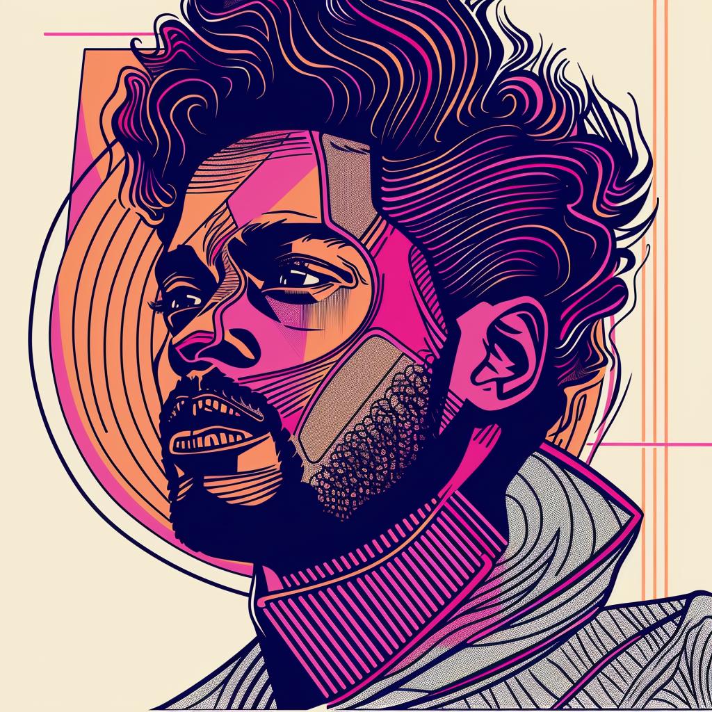 Pop Art  African-American  man  beard  afro  short-cropped  portrait  white background  digital art  vibrant 937440