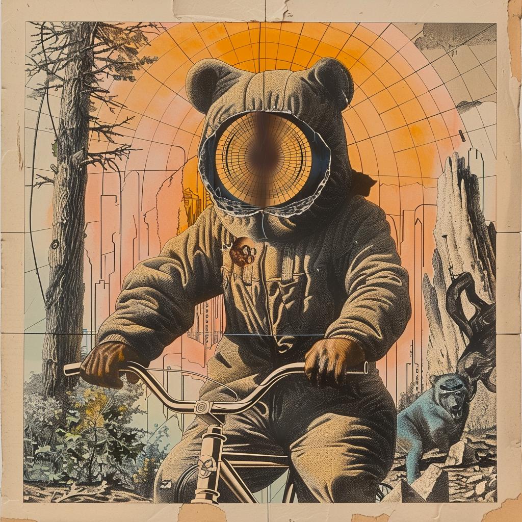 occult  society  dark  horror  bear  bicycle  menacing  poster  graphic  art 1035610