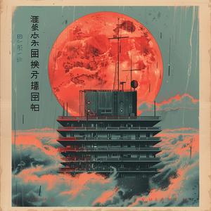 chromolithography  poster  horror  red  moon  buildings  negative  space  abstract  design 1040185