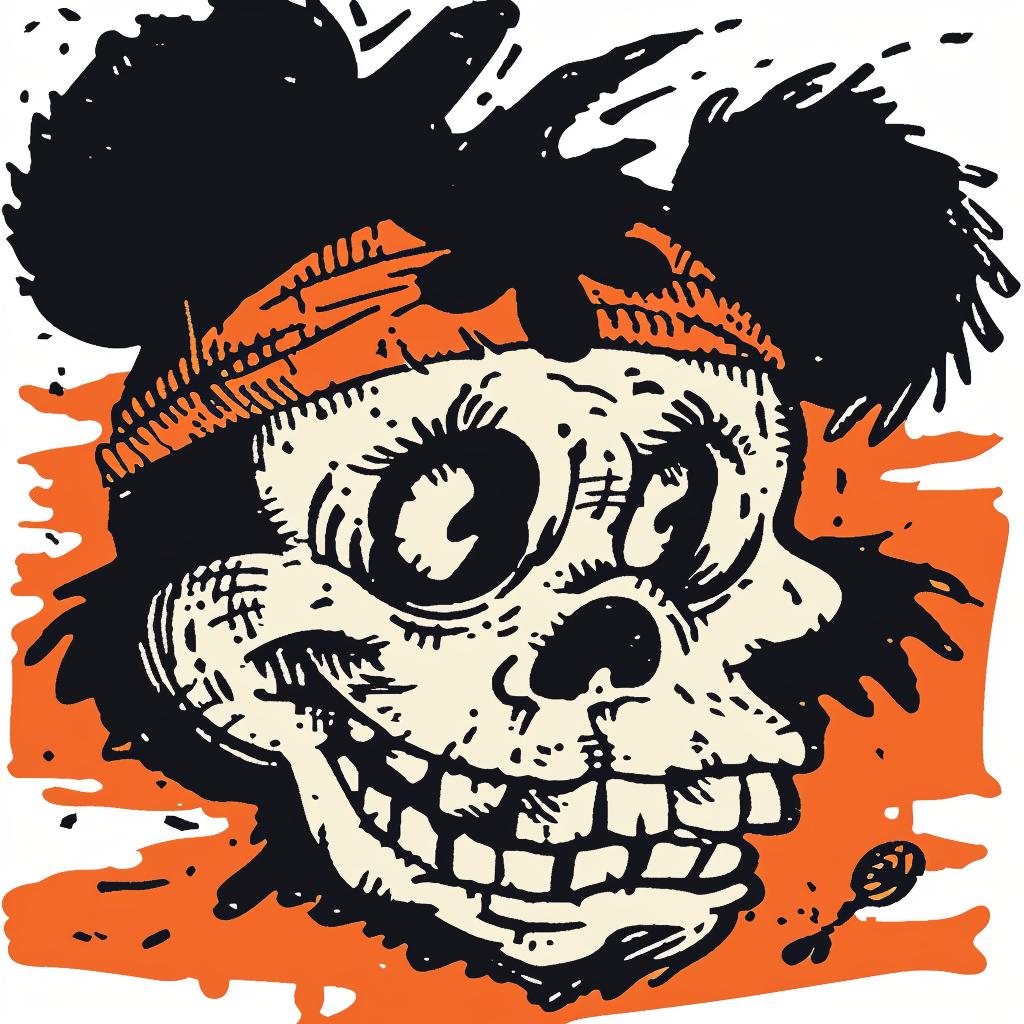 skull  devil  panda  cartoon  bandana  illustration  quirky  character  funny  art 942439