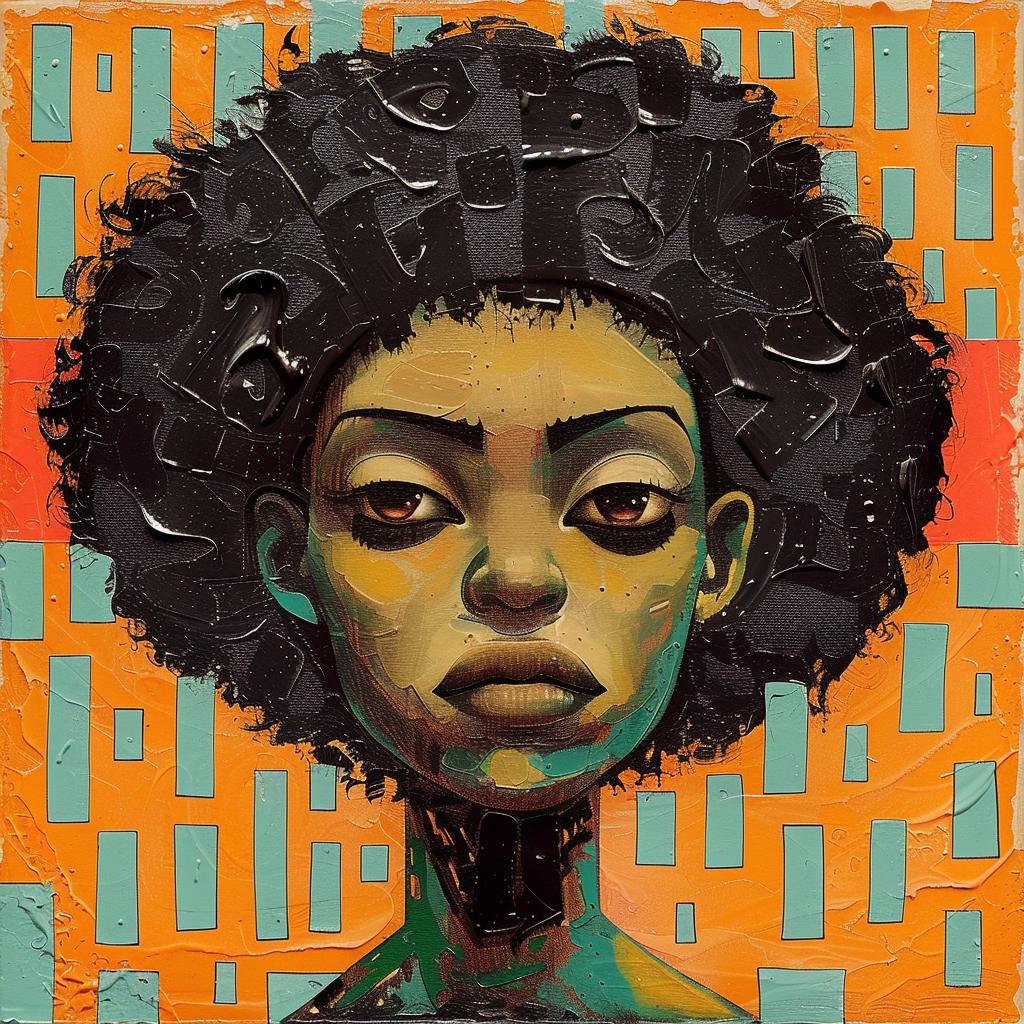 امرأة أفريقية، لوحة رسم بالشمع، سكين، صورة شخصية نابضة بالحياة، جوان كورنيلا 950419
