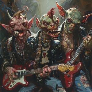 punk  rock  demons  rockers  guitars  band  character  art  D&D  music 1038019