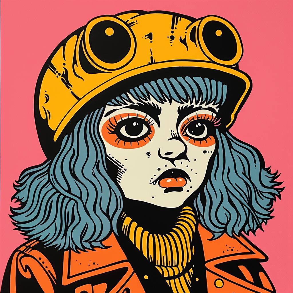 painting  girl  helmet  jacket  character  illustration  stylized  fashion  art  adventure 1024694
