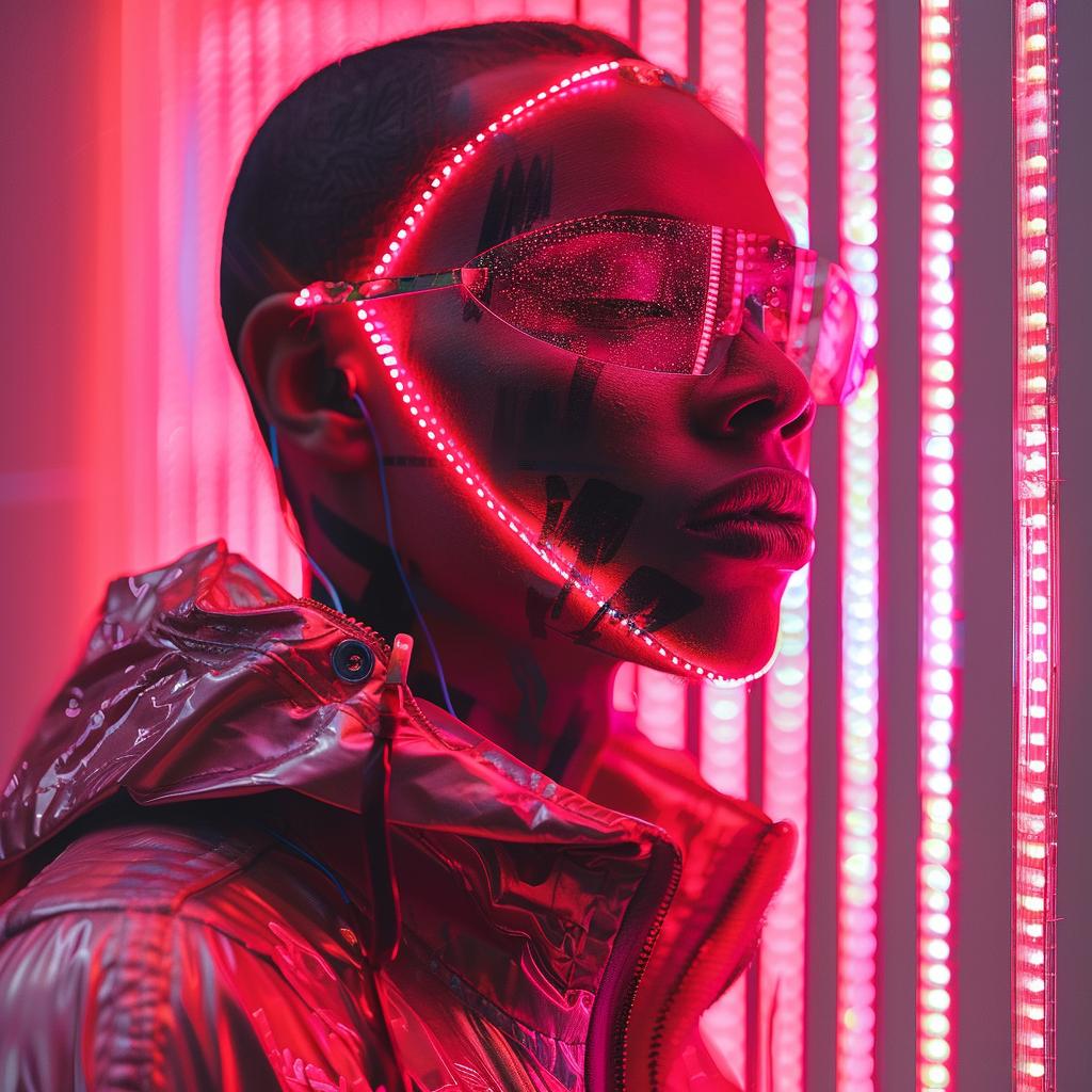 creative  surreal  album  cover  neon  cyborg  lights  woman  face  unusual 976445