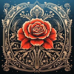 Obey  Shepard  Fairey  album  cover  vector  illustration  rose  frame  pattern 1071308