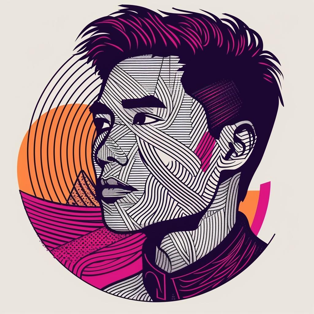 PopArt  portrait  AsianAmerican  man  geometric  colorful  face  white  vibrant  pattern 937213