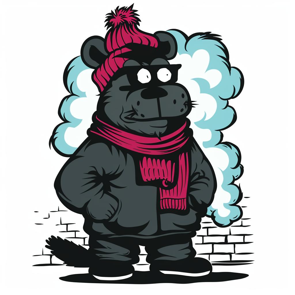 bear  cartoon  hat  scarf  streetwise  urban  minimal  aggressive  animal  culture 958576