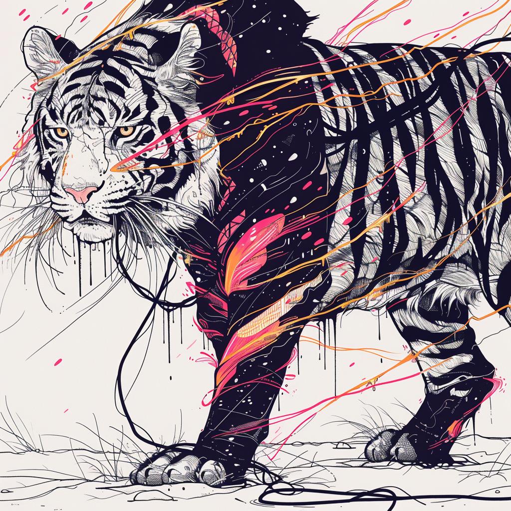 tiger  colorful  paint  surreal  animal  art  creative  bold  imagery  design 939422