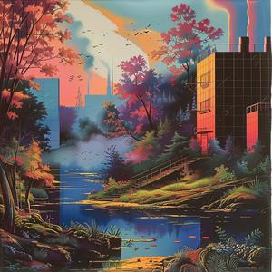 painting  city  river  trees  landscape  nature  urban  art  serene  scenery 1052923