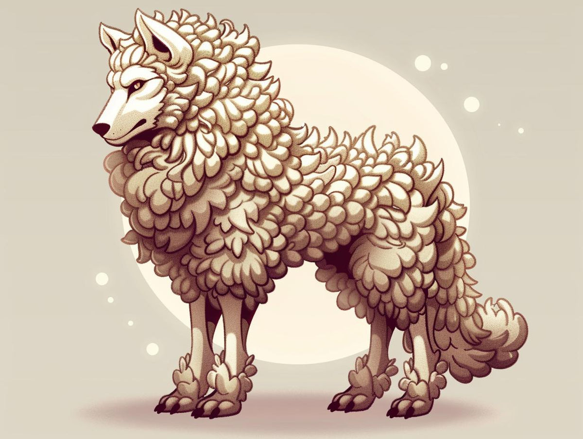 hybrid  sheep  hair  moon  cartoon  body  full  character  animal  drawing 1027552