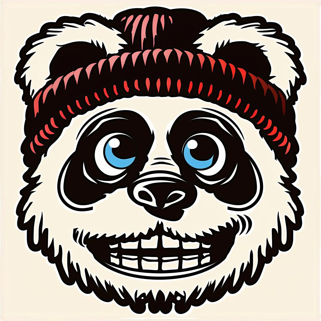 panda  bear  hat  smiling  cute  animal  illustration  character  happy  whimsical 962341