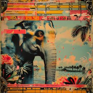 elephant  flowers  trees  painting  color  chromolithography  nature  wildlife  art  botanical 1058032