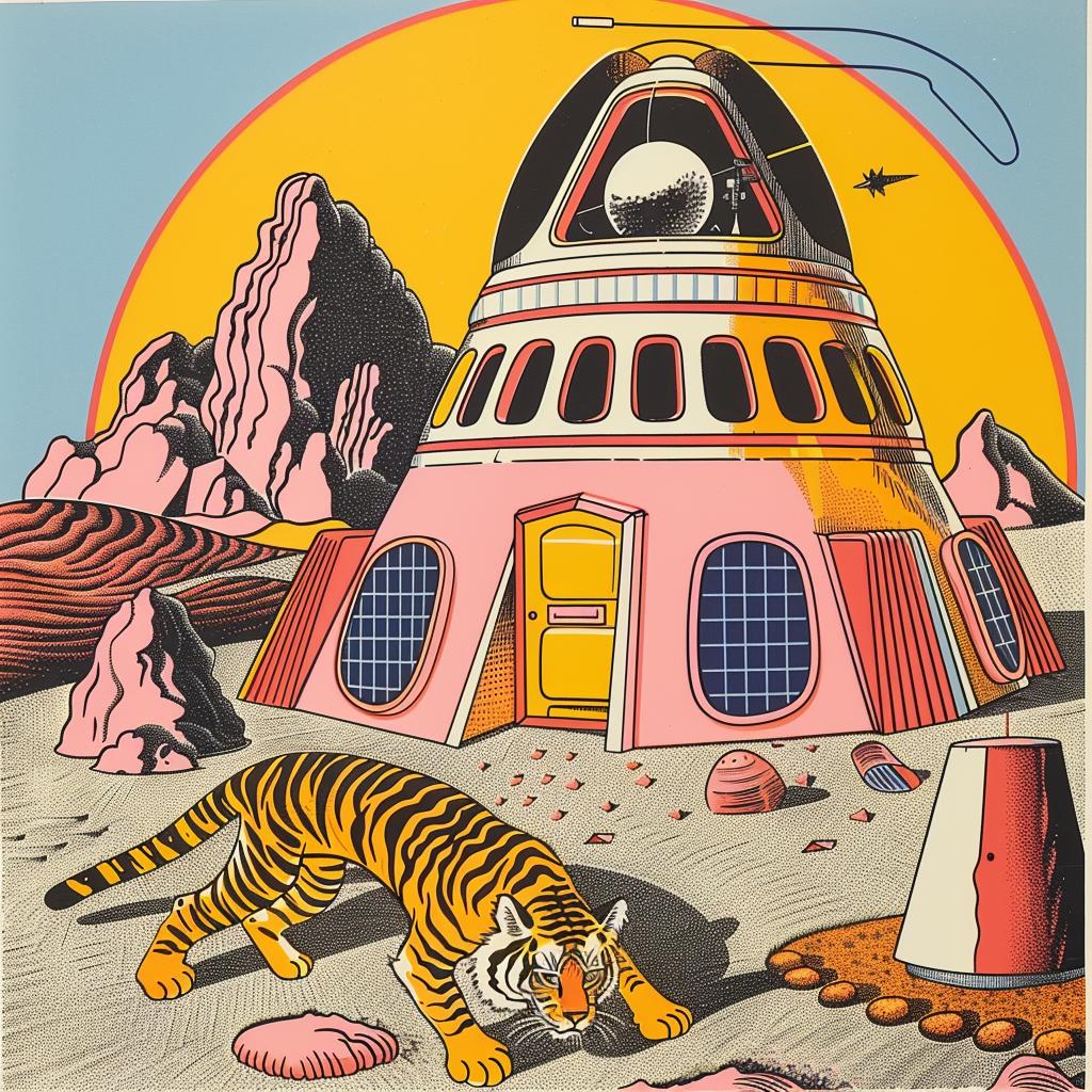 tiger  house  poster  sci-fi  fantasy  whimsical  colorful  landscape  adventure  unique 959690