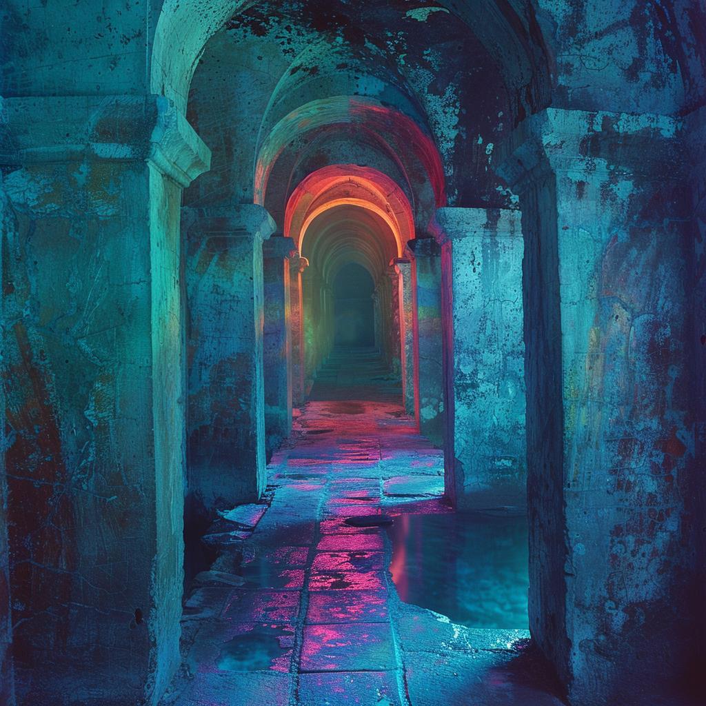 surreal  occult  sci-fi  darkarts  glow  lighting  tunnel  colorful  hallway  photo 965905