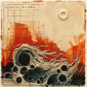 painting  bubbles  black  red  encaustic  abstract  colorful  modern  creative  artwork 1063974