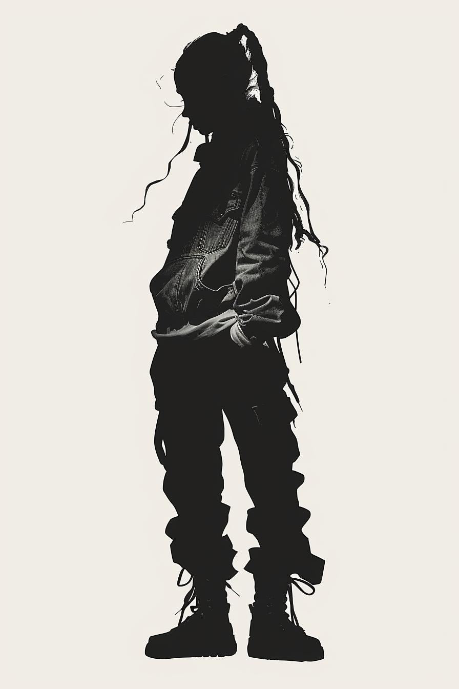 drawing  man  dreadlocks  black  white  illustration  silhouette  streetwear  modern  style 954429