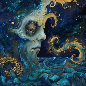 Art  Nouveau  Surrealism  pointillism  ocean  canvas  print  deathmetal  dark  occult 1077015