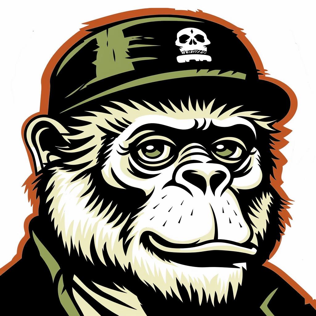 monkey  cap  skull  animal  cartoon  humor  illustration  edgy  playful  character 939891