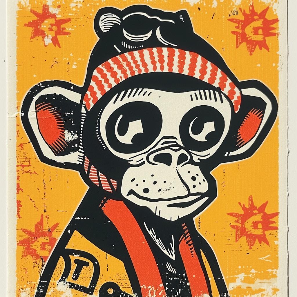 aggressive  streetwise  animal  knitcap  culture  minimal  monkey  hat  scarf  poster 958098