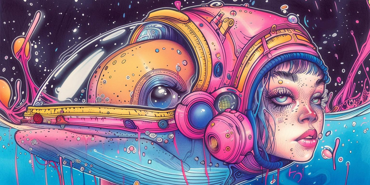 whale  underwater  woman  pink  space  suit  closed  eyes  oceanic  fantastical 940510