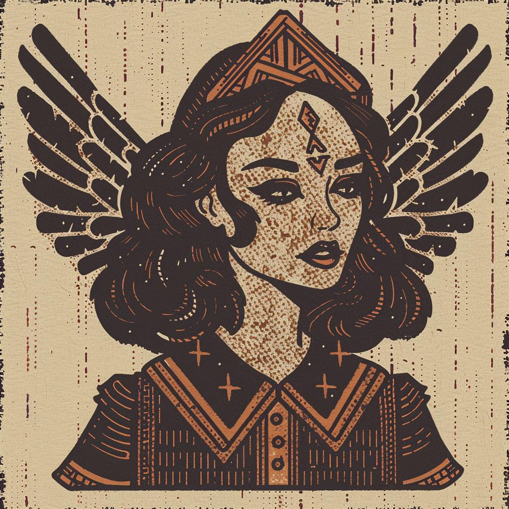 heraldry  art  girl  wings  vintage  background  spiritual  dark  introspective  design 932303