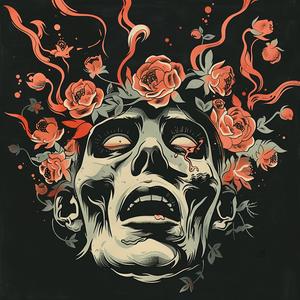 surreal  blockprint  skull  roses  poster  creative  Jack  Kirby  Alessio  Albi 1063231