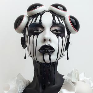 مكياج امرأة، وجه أبيض وأسود، صورة فنية، موضة، جمال، منمق 1073379
