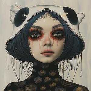 painting  woman  panda  hat  fantasy  artwork  illustration  color  portrait  whimsical 1073578