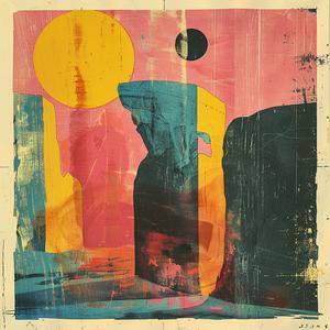 surreal  blockprint  sun  rock  GuyAroch  EtelAdnan  painting  creative  art  colorful 1063003