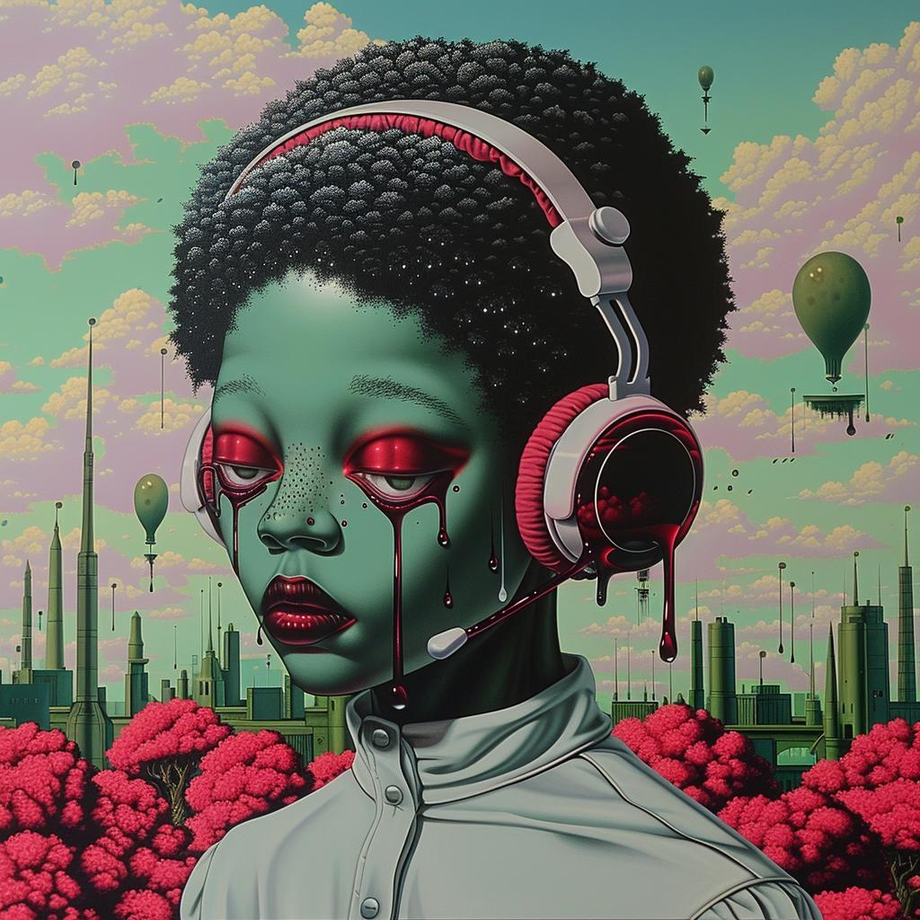 PopArt  DJ  AfricanAmerican  headphones  afro  makeup  TroyBrooks  painting  music  female 939108