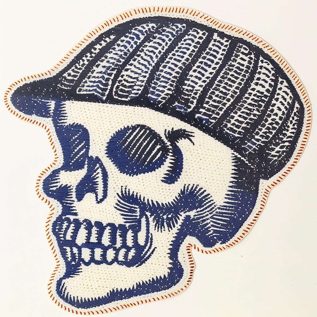 patch  skull  hat  chenille  streetwear  hip-hop  embroidered  stitches  creative  iconic 961138