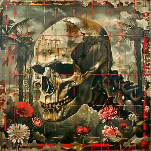 skull  flowers  trees  chromolithography  nature  dark  botanical  stilllife  vivid  gothic 1054002