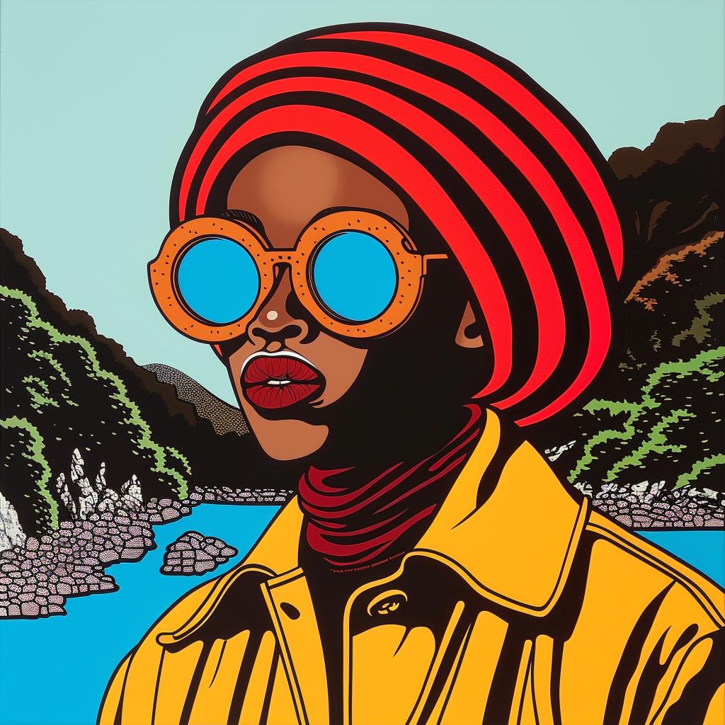 African  woman  sunglasses  portrait  colorful  vibrant  art  style  fashion  culture 1022681