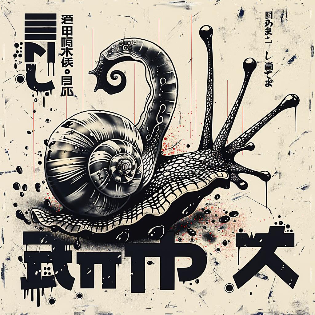 creature  japanese  lettering  snail  cartoon  burning  torch  helmet  hat  artwork 946083