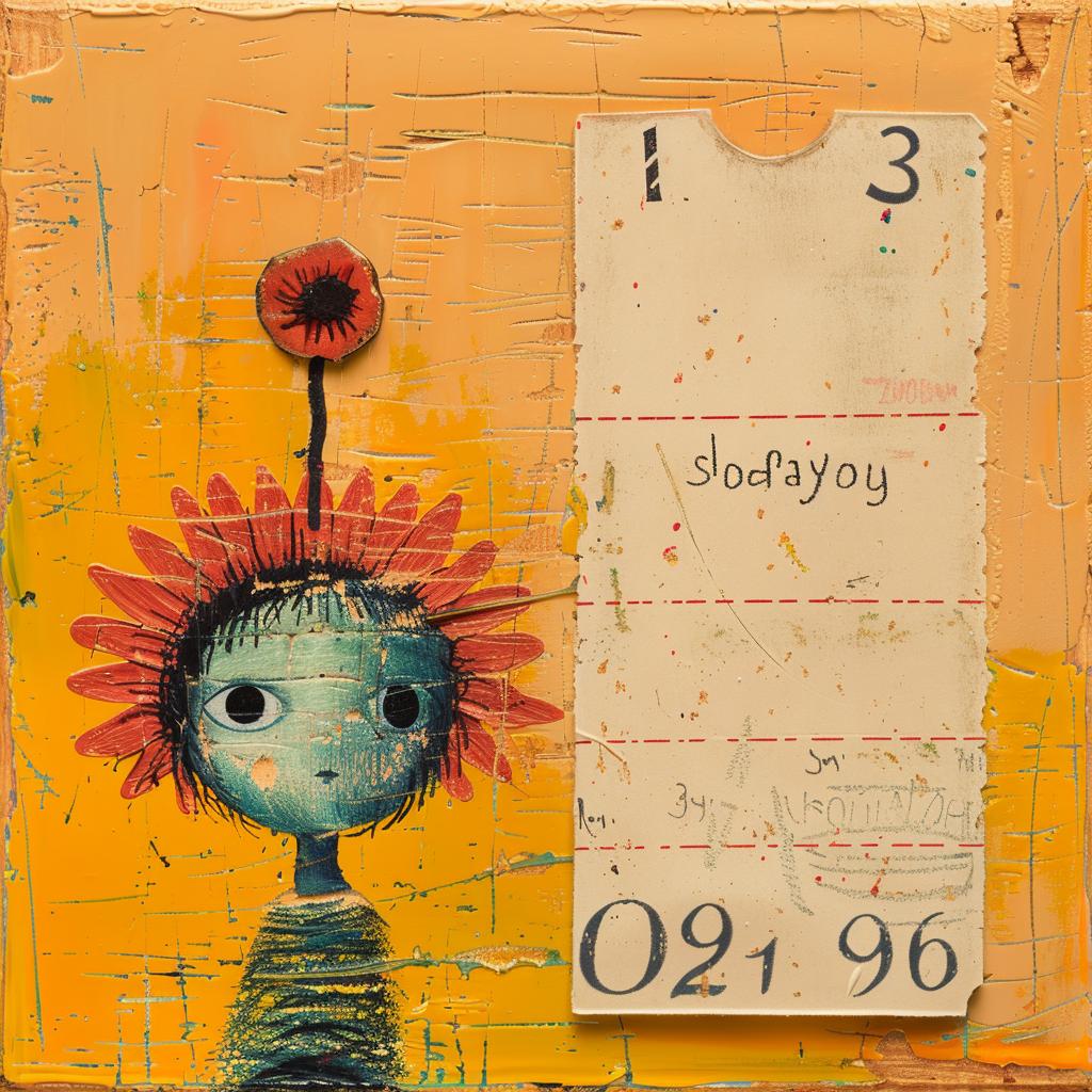 painting  flower  yellow  background  encaustic  colorful  impasto  artwork  whimsical  nature 1016209
