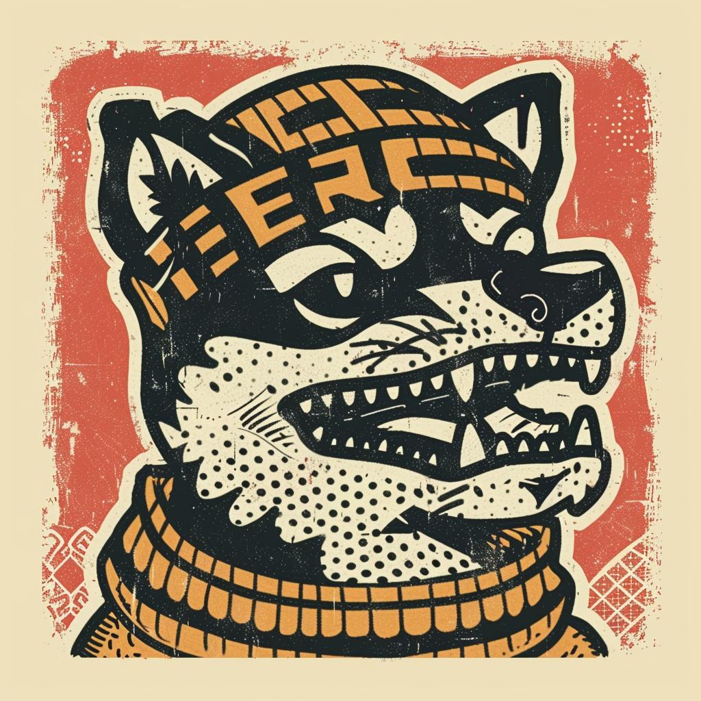 wolf  hat  scarf  animal  illustration  playful  portrait  whimsical  character  stylized 957551