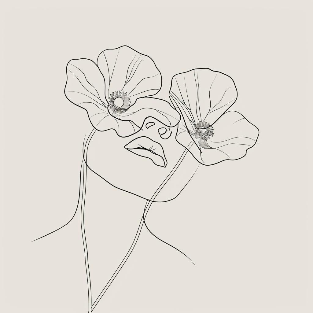 vector  drawing  minimal  boho  monochromatic  flowers  flowerpunk  lineart  abstract  female 960056