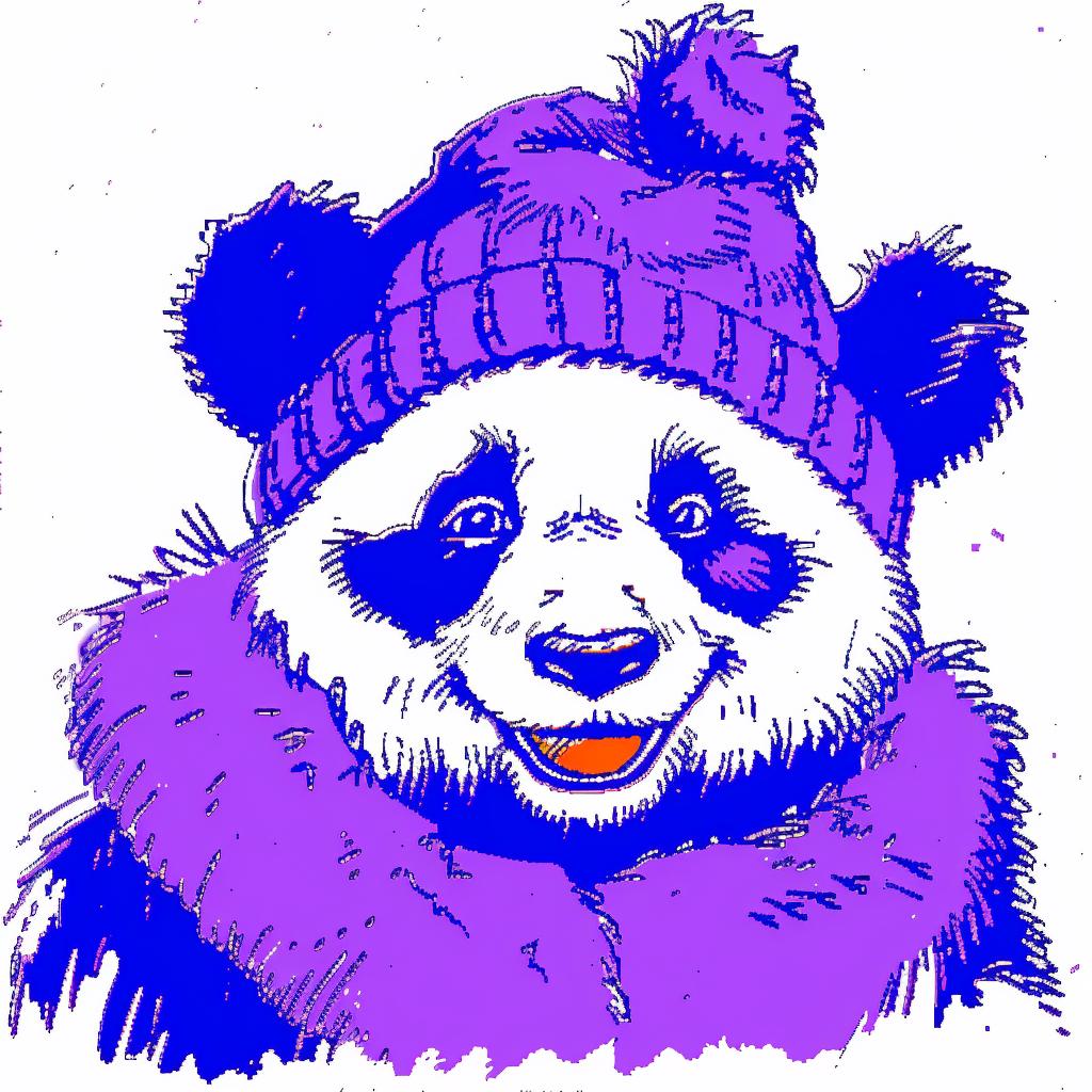 panda  hat  scarf  purple  cute  animal  fashion  portrait  whimsical  playful 940153