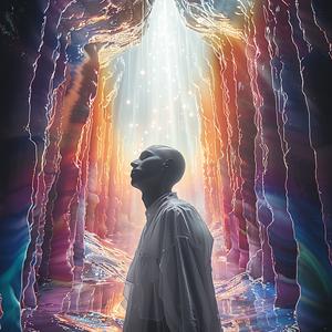 man  tunnel  light  chromoluminosity  art  mystical  journey  illustration  visual  colorful 1039338