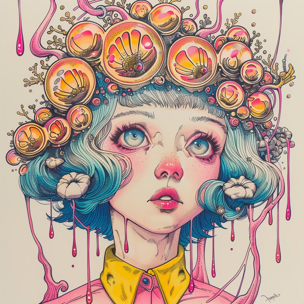 drawing  girl  bubbles  hair  whimsy  fantasy  artistic  naturalistic  portrait  occult 924780