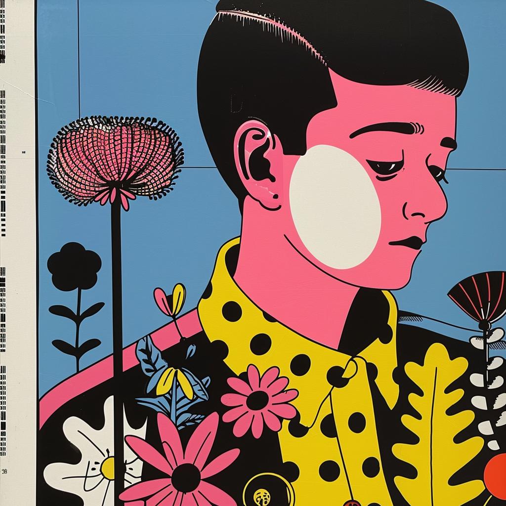 album  cover  surreal  flowerpunk  boy  flowers  graphic  colorful  playful  illustration 1021260